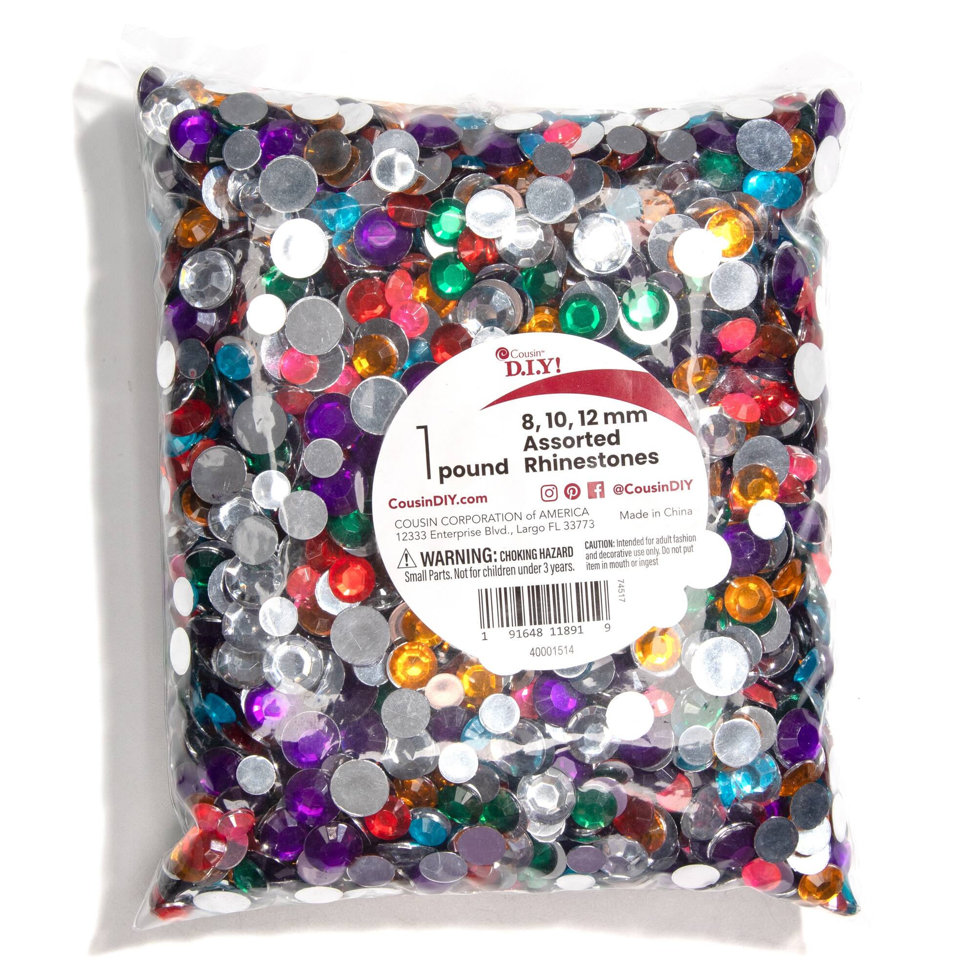 Cousin 1lb. Multicolor Rhinestone Bag